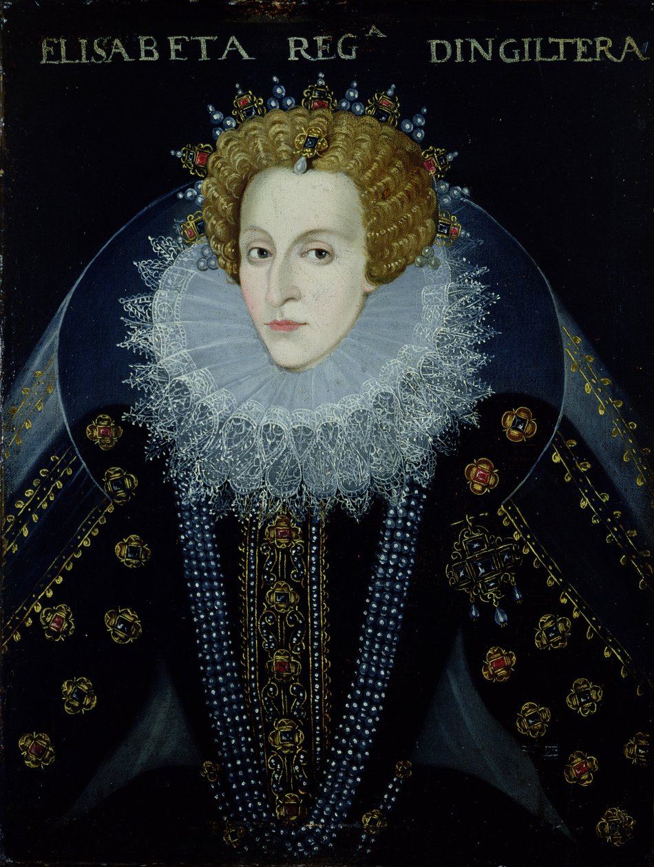 Kraliçe I. Elizabeth'in Portresi (1533-1603) (tuval üzerine yağlı boya) by John the Elder (circle of) Bettes