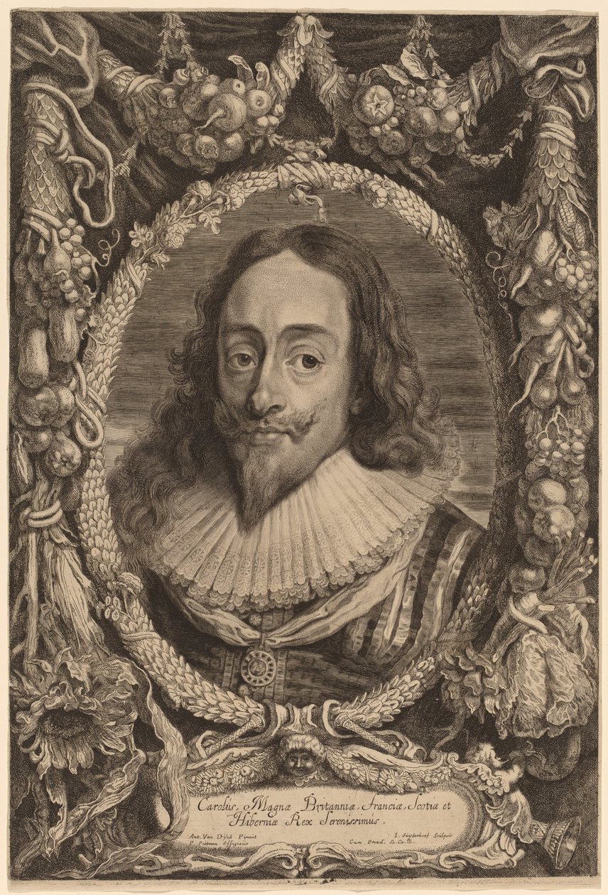 Charles I, İngiltere Kralı by Jonas Suyderhoff after Sir Anthony van Dyck