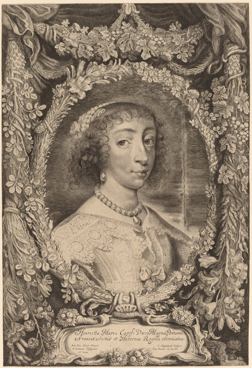 Henrietta Maria, İngiltere Kraliçesi by Jonas Suyderhoff after Sir Anthony van Dyck