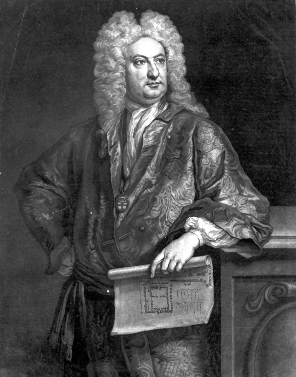 Sir John Vanbrugh, John Faber the Younger tarafından oyulmuş, 1727 (mezzotint) by Jonathan Richardson