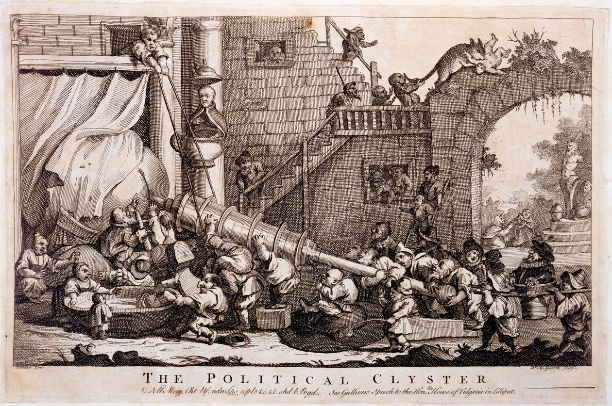 Politik Clyster, William Hogarth tarafından yapılan baskı, 1757 by Jonathan Swift