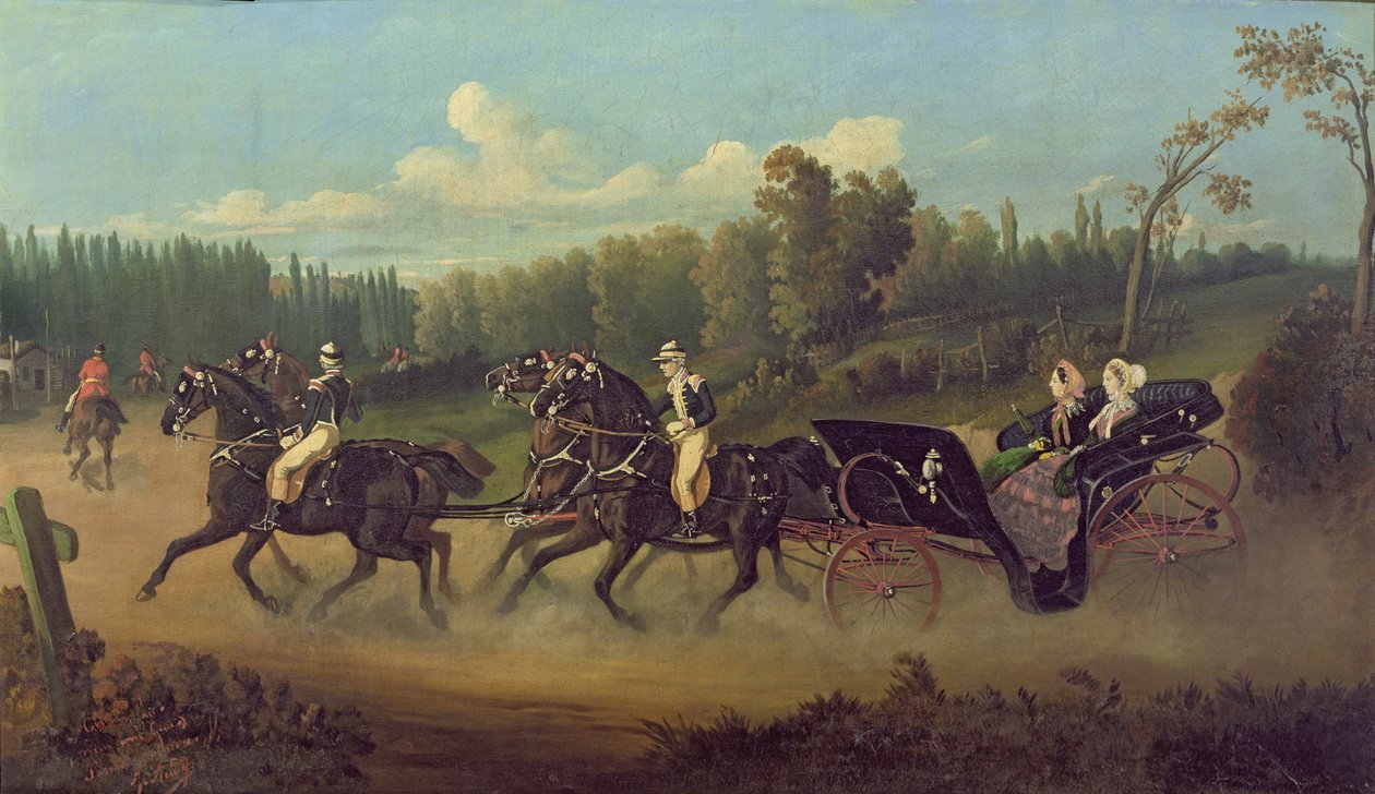 İmparatoriçe Eugenie (1826-1920) ve Kraliçe Victoria (1819-1901) Compiegne