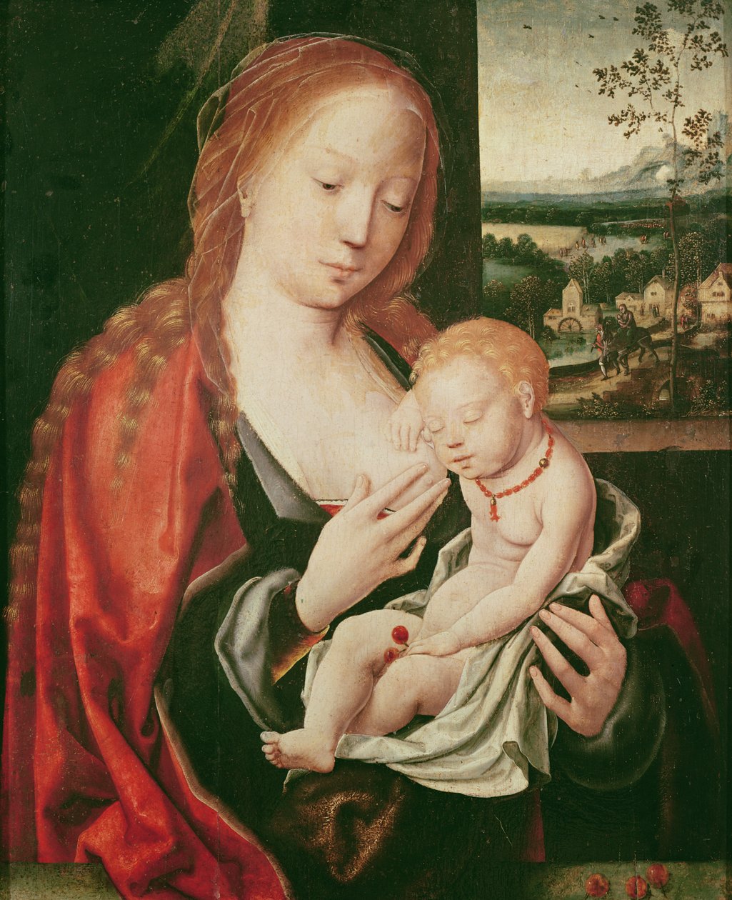 Bakire ve uyuyan çocuk by Joos van Cleve