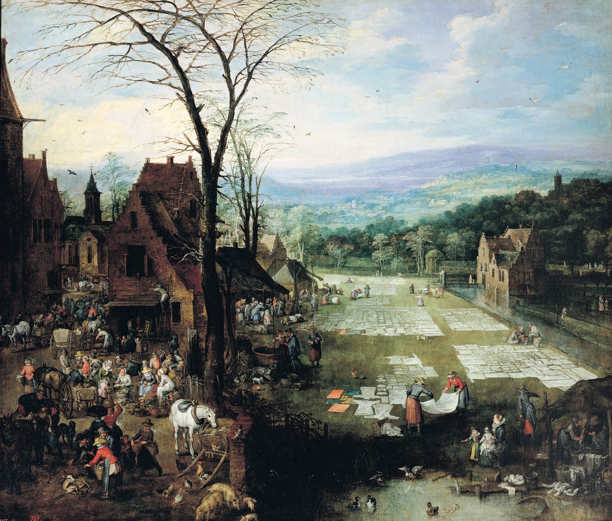 Market and Bleaching Ground, 1620-22  by Joos or Josse de Momper
