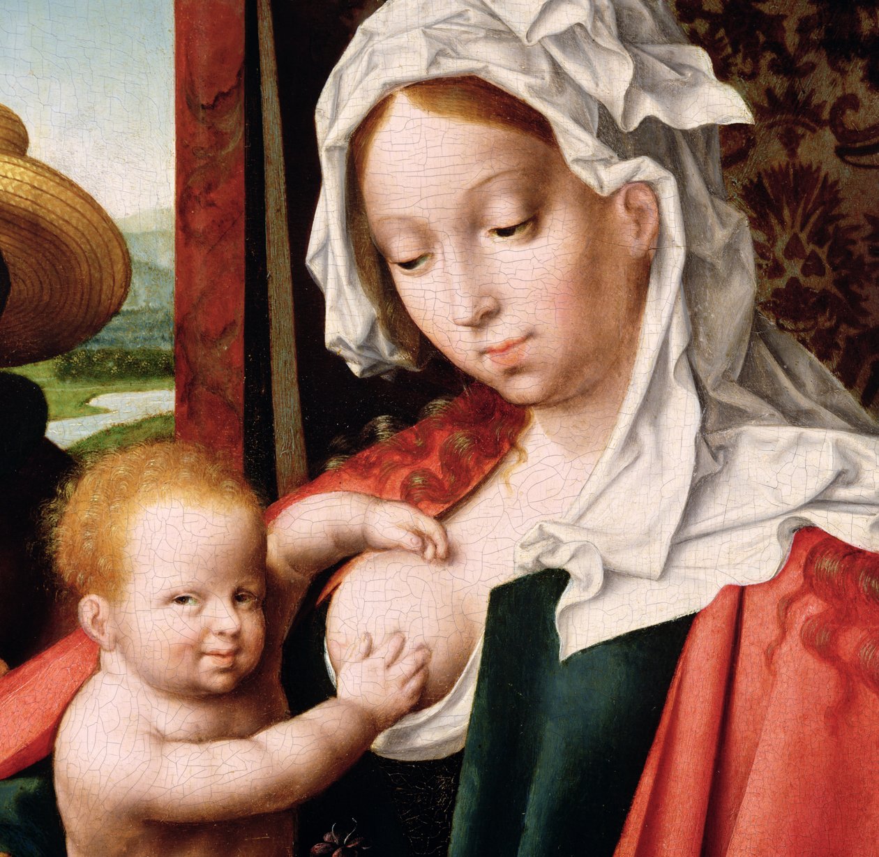 Kutsal Aile, c.1520 yağlı boya, 204176 panel detayı by Joos van Cleve