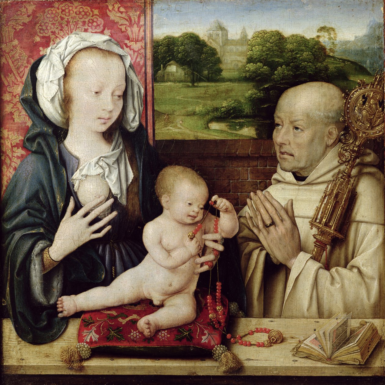Aziz Bernard tarafından tapılan Bakire ve Çocuk by Joos van Cleve