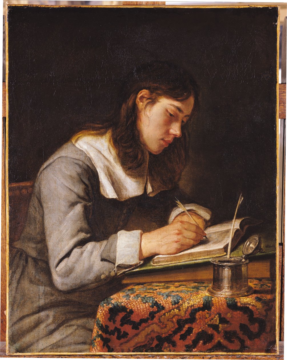 genç adam, yazma by Joos van Craesbeeck