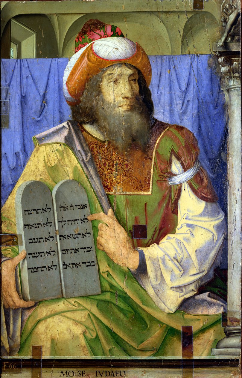 Musa On Emirle, şanlı adamların bir dizi portresinden (panel) (detay) (bkz. 80418) by Joos van Gent