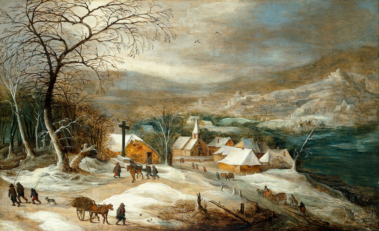 Bir Köy Yolunda Figürlü Bir Kış Manzarası, by Joos or Josse de Momper