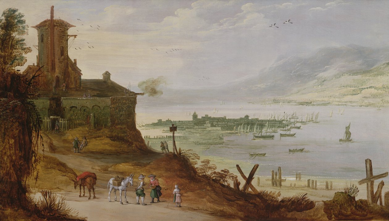 Limana bakan Hillside Town by Joos or Josse de Momper