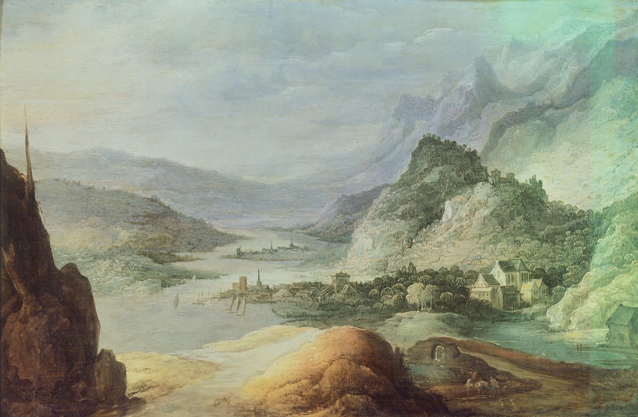 Dağların manzarası, Josse de Monper (1564-1635) by Joos or Josse de The Younger Momper