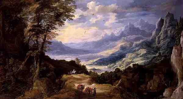 Gezginlerle Manzara by Joos or Josse de The Younger Momper