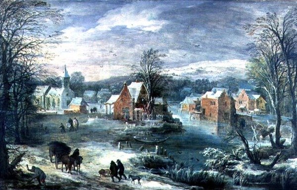 Kışın Köy Manzarası (panel) by Joos or Josse de The Younger Momper