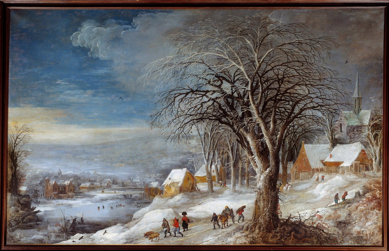 Kış manzarası. Josse II Momper (1564-1635) Ec. Alev. by Joos or Josse de The Younger Momper