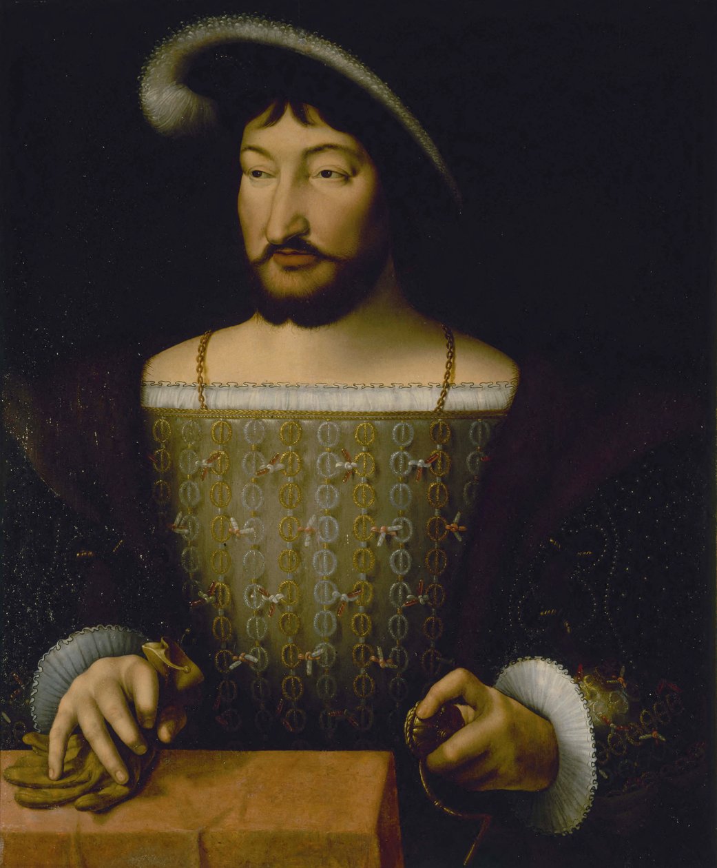 Fransa Kralı I. Francis#39;in portresi, 1535 dolayları (anvas üzerine yağlıboya) by Joos van Cleve