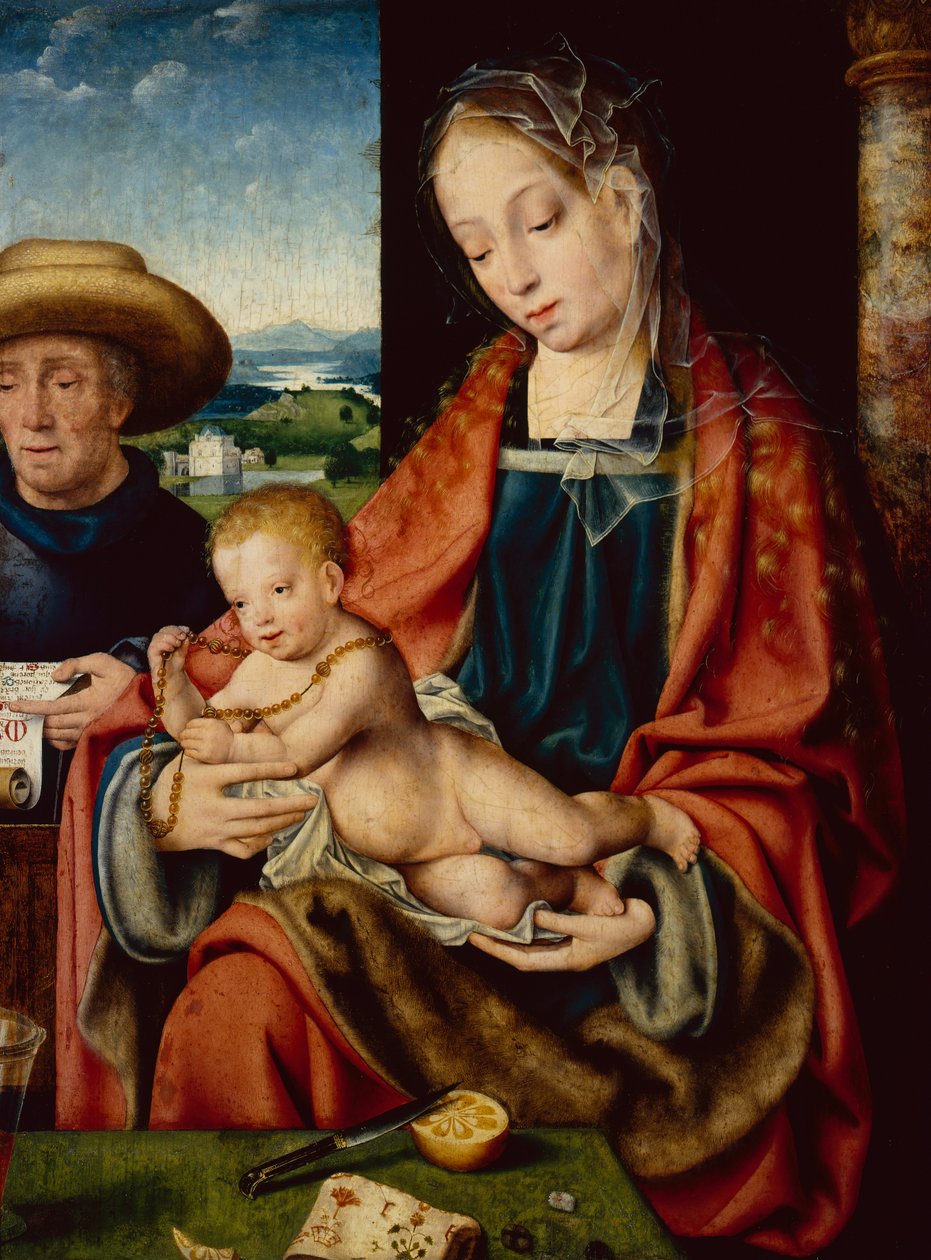 Kutsal Aile (tahta üzerine yağlı boya) by Joos van Cleve