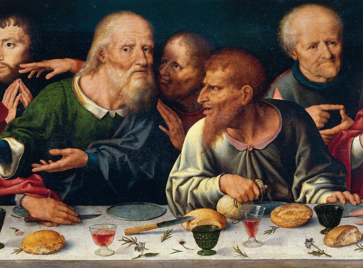 Son Akşam Yemeği, Yahuda ve diğer havariler, Joos van Cleve (1485-1540 ca), Cenova, İtalya
