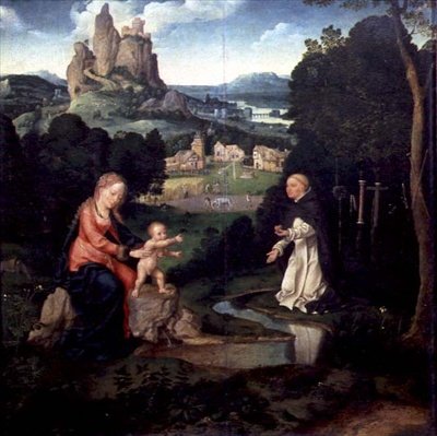 Dominikli Keşişli Bakire ve Bebek İsa, c.1515-18 (panelde yağlı boya) by Joos van Cleve