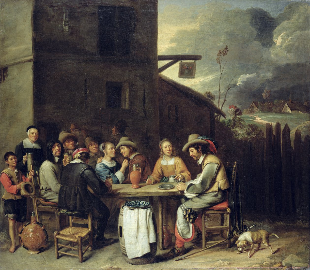 Bir Tavernanın Önünde Akan Yoldaşlar, 1640-50 by Joos van Craesbeeck