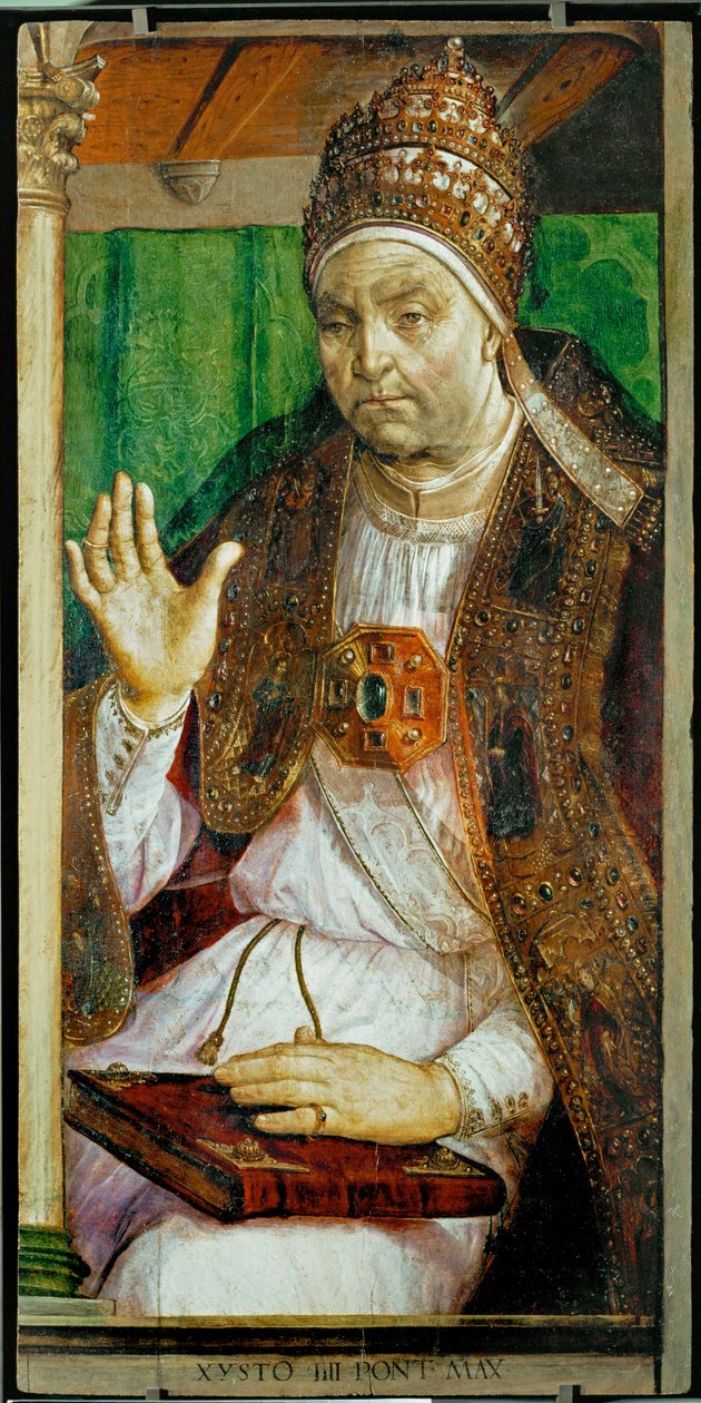 Papa Sixtus IV 28 portreden oluşan bir seriden ... by Joos van Gent (fl.1460-75)