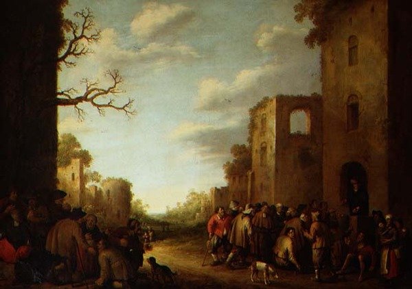 Aç beslemek by Joost Cornelisz. Droochsloot