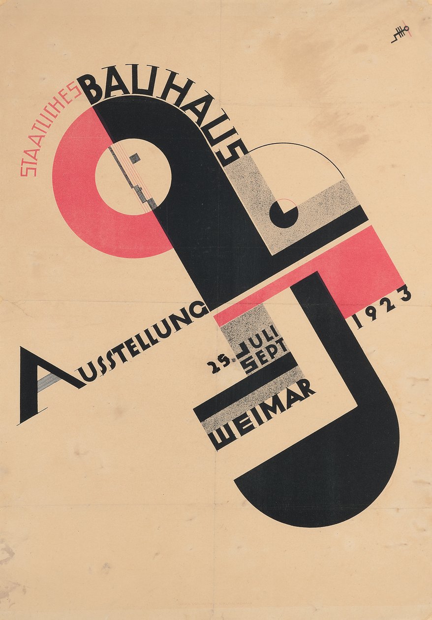 1923 Devlet Bauhaus Sergisi Afişi by Joost Schmidt