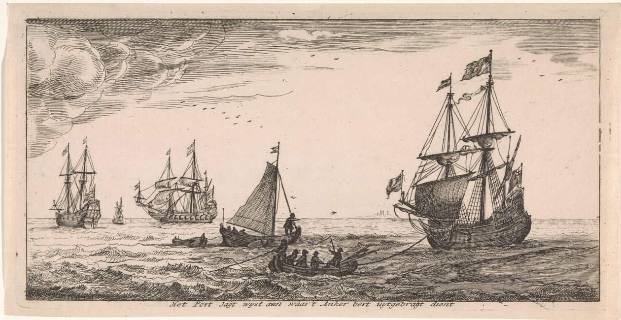 denizde gemiler Kartpostal (dizi adı) by Joost van Geel