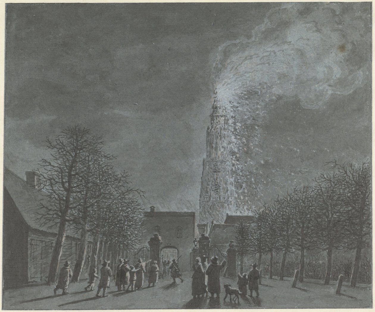 Amersfoort'taki kilise kulesinde yangın by Jordanus Hoorn