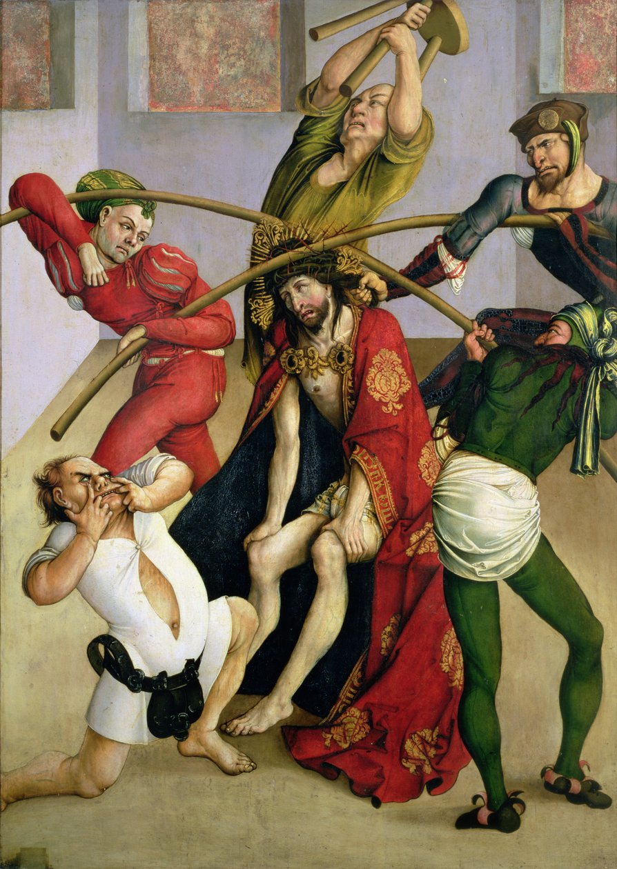 Dikenlerle taçlandırılmış İsa (panelde yağ) by Jorg I Breu