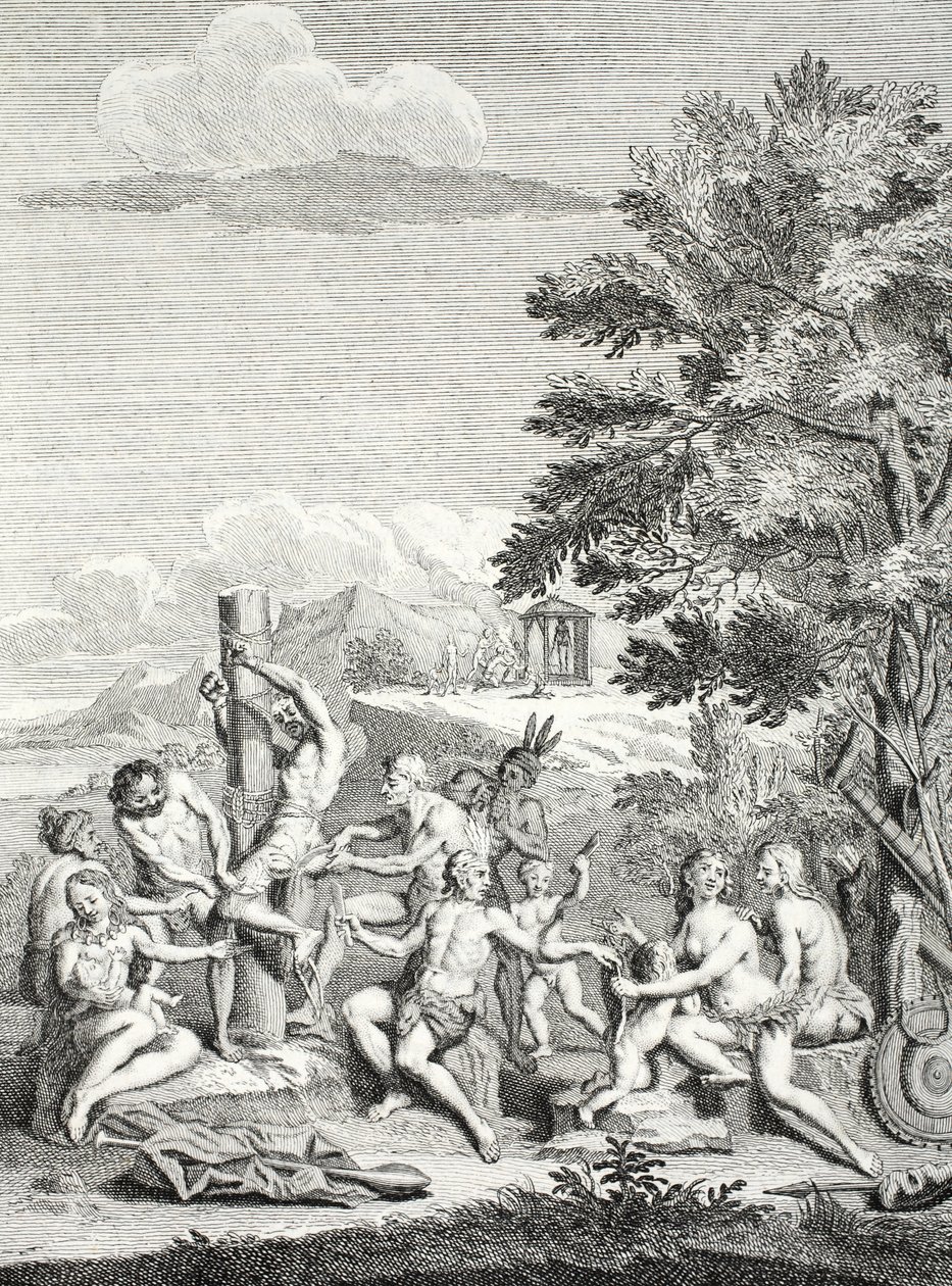 İnsan Kurbanı, 'Voyage Historique de l'Amerique Meridionale'den, 1752 by Jorge and Ulloa, Antonio de Juan y Santacilia