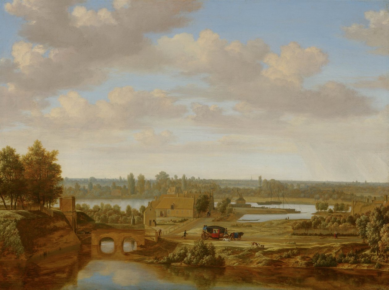 Rijnpoort ile Arnhem yakınlarındaki Panorama by Joris van der Haagen or Hagen