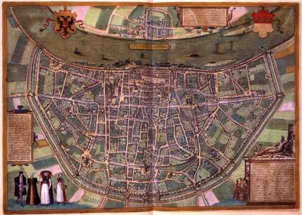 Duisburg haritası, Georg Braun (1541-1622) ve Frans Hogenberg (1535-90) tarafından yazılan 