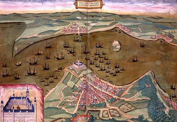 Georg Braun (1541-1622) ve Frans Hogenberg (1535-90) c.1572-1617 (renkli gravür) tarafından 