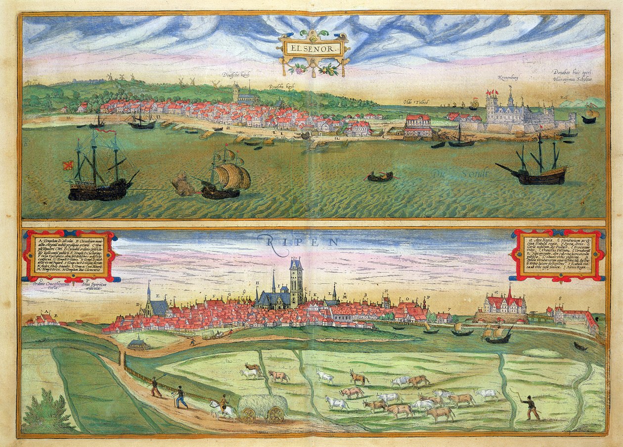 Elsenor ve Ripen, Georg Braun (1541-1622) ve Frans Hogenburg (1535-90), 