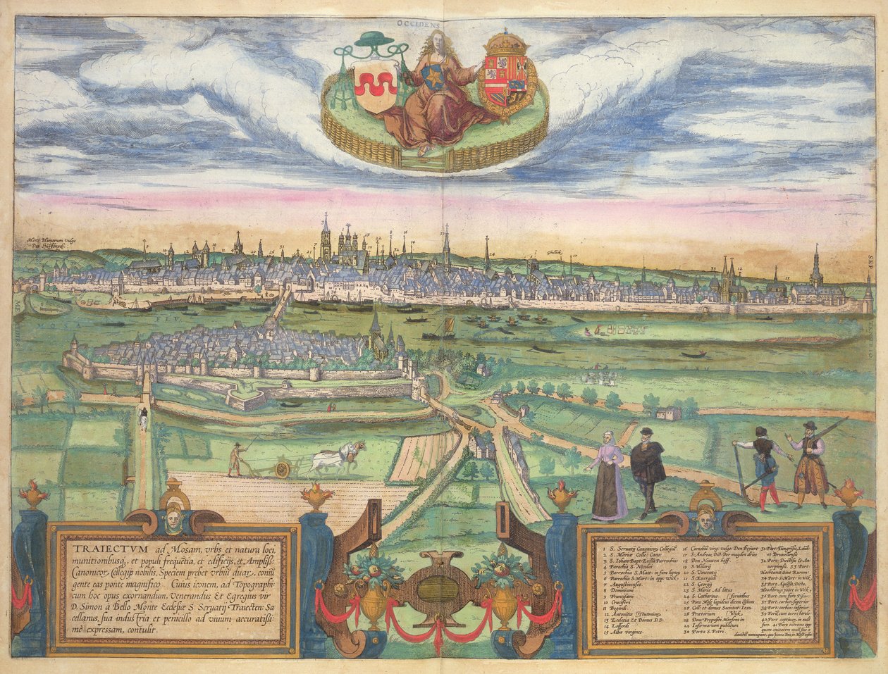 Avrupa Şehri, Georg Braun (1541-1622) ve Frans Hogenberg (1535-90) 1575 (renkli gravür) tarafından 