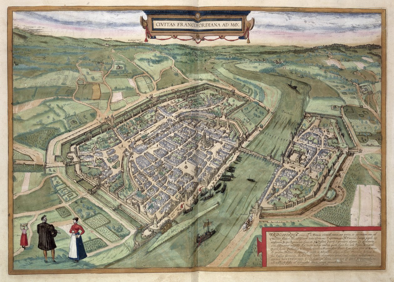 Frankfurt haritası, Georg Braun (1541-1622) ve Frans Hogenberg (1535-90) tarafından yazılan 