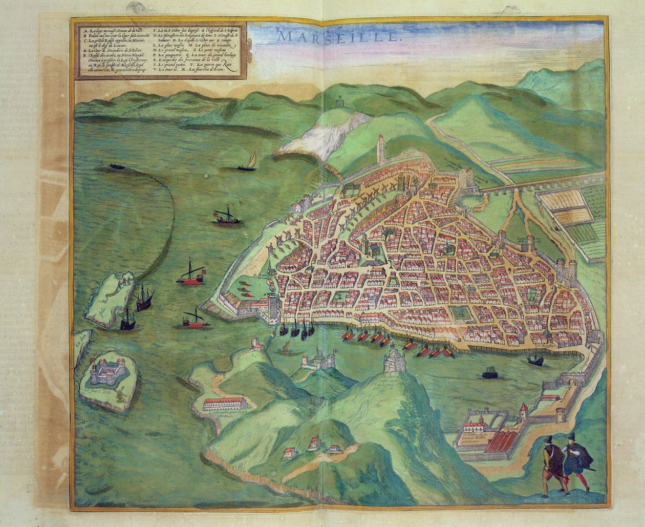 Georg Braun (1541-1622) ve Frans Hogenberg (1535-90), c.1572 (renkli gravür) tarafından yazılan 