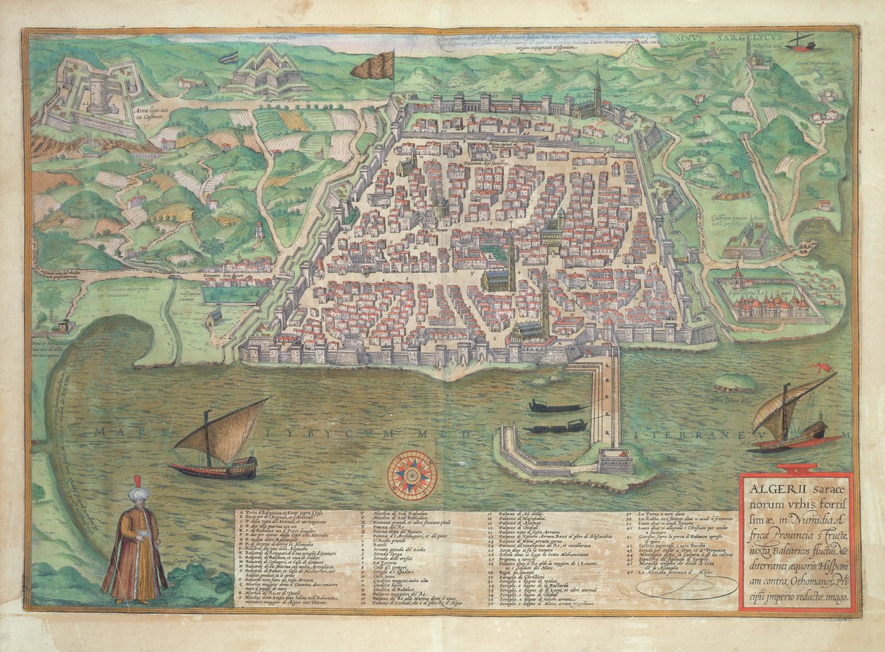 Toledo Haritası, Georg Braun (1541-1622) ve Frans Hogenberg (1535-90), 1566 tarafından 
