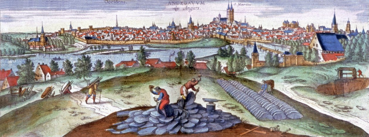 Angers'ta kayrak kariyeri, c.151 (gravür) by Joris Hoefnagel