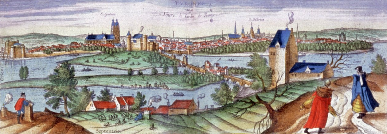 Tours'un görünümü, 1561 dolayları (gravür) by Joris Hoefnagel