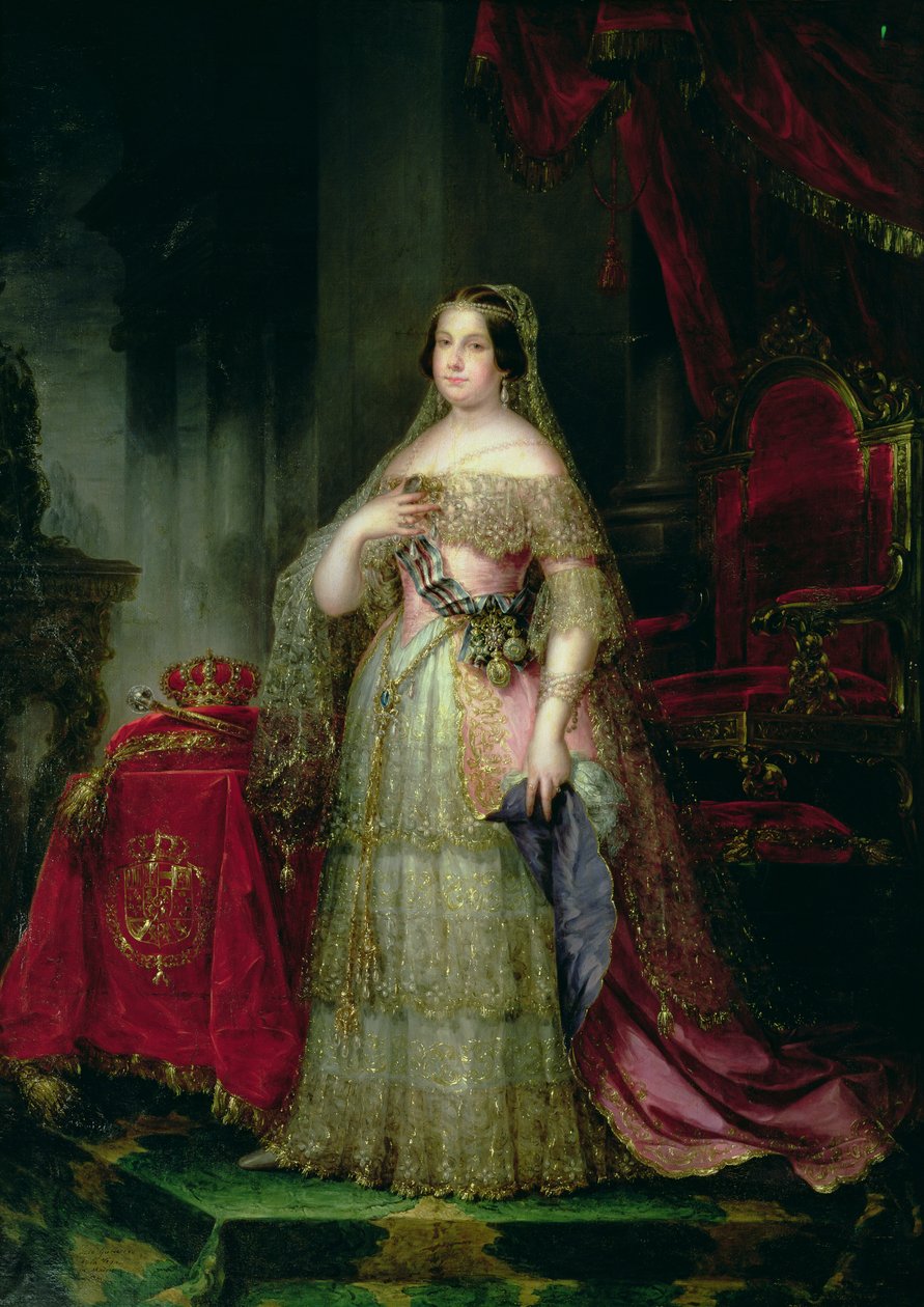 İspanya Kraliçesi II. Isabella (1830-1904) by José Gutiérrez de la Vega