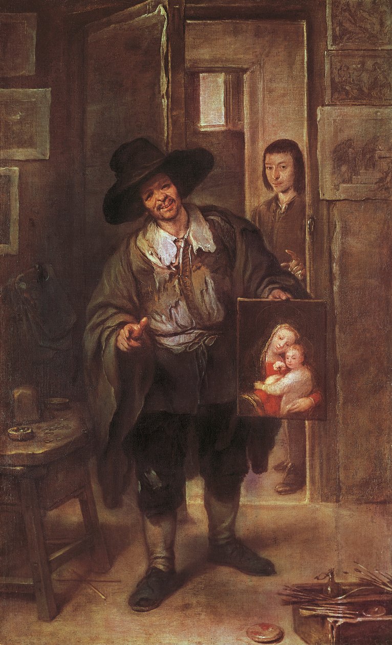 Stüdyo Sahnesi, 1670 sonrası (tuval üzerine yağlı boya) by José Antolínez