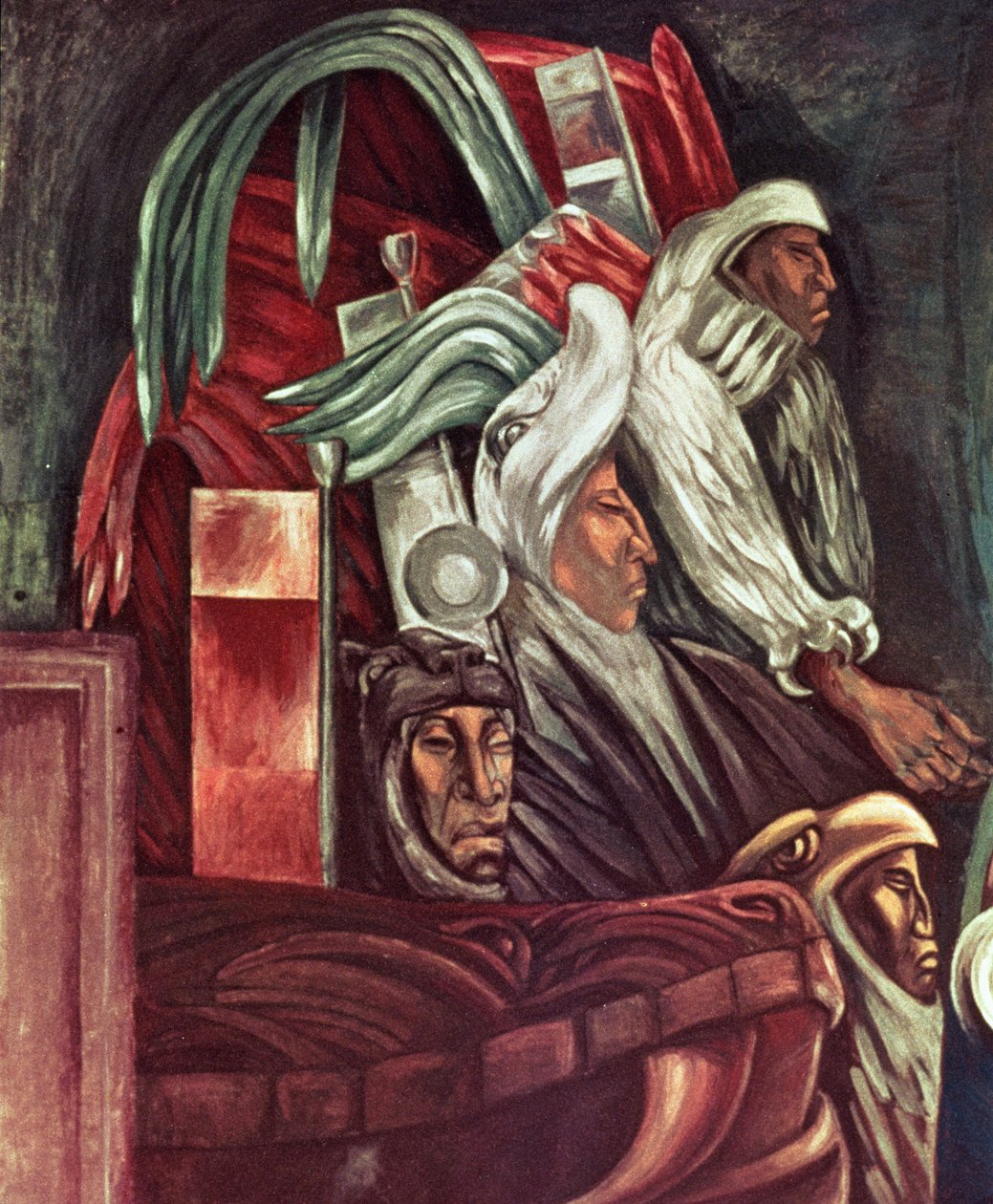 Amerikan Medeniyeti Destanından Aztek Savaşçıları by José Clemente Orozco