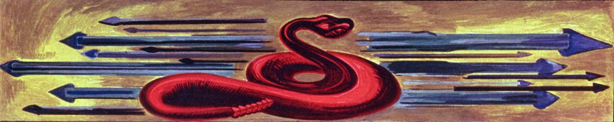 Amerikan Medeniyeti Destanından Yılanlı Dekoratif Panel by José Clemente Orozco