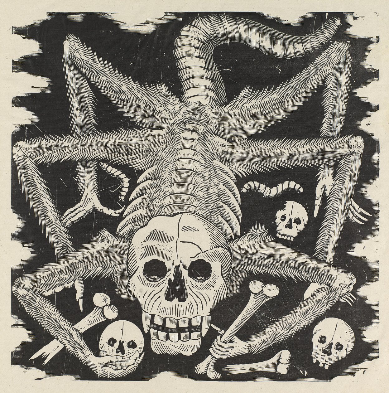 Calavera huertista, c.1914, 1930'da basılmış (gravürlü foto-kabartma gravürü) by José Guadalupe Posada