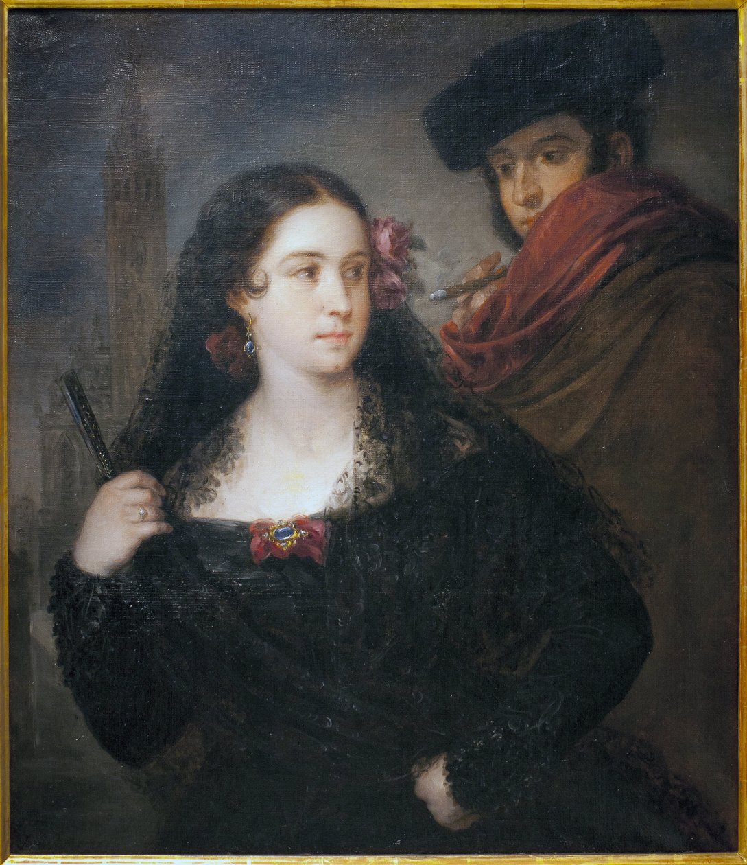 Birkaç hoş insan. Jose Gutierrez de la Vega (1791-1865), tuval üzerine yağlıboya, 1830 dolaylarında tablo. Sevilla, İspanya Güzel Sanatlar Müzesi. by José Gutiérrez de la Vega
