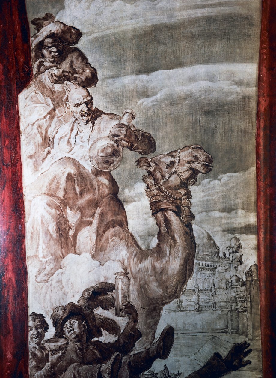 Paris#39;teki Hotel Wandel#39;in balo salonundaki dekorasyon, 20. yüzyıl (fresk) by José María Sert