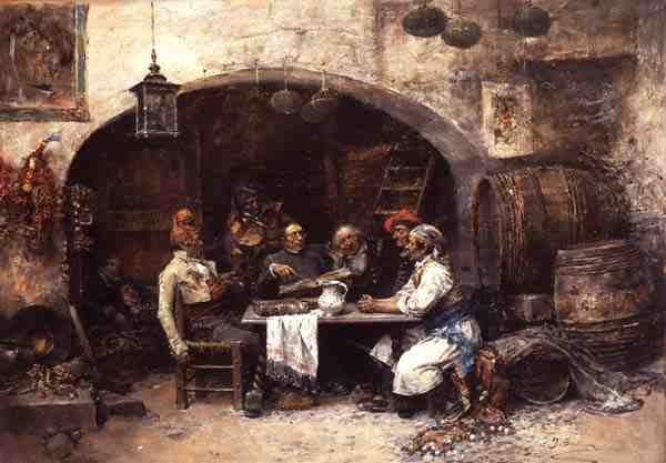 Dikkatli Bir İzleyici (panelde yağlı boya) by Jose Benlliure y Gil