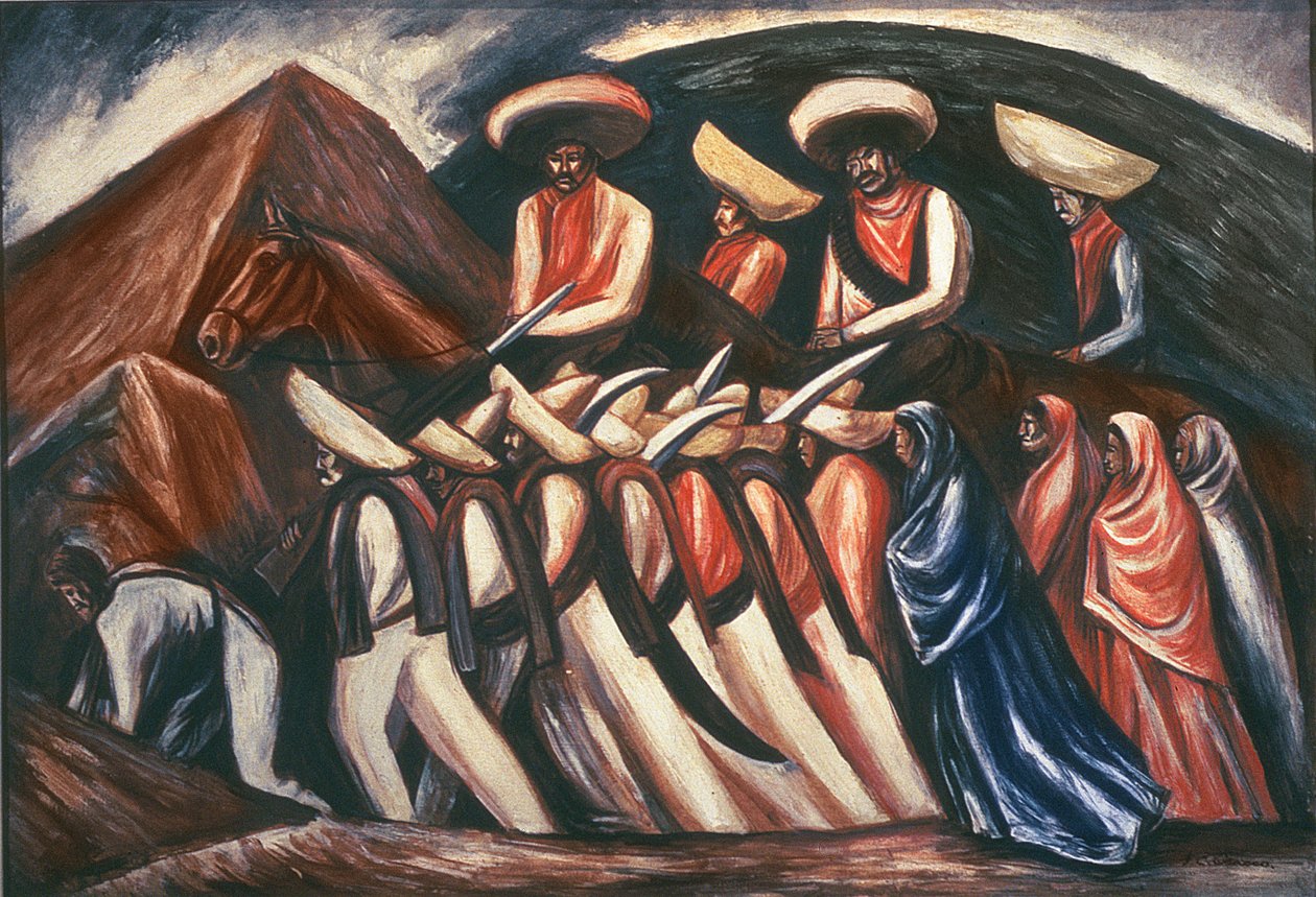 Zapatista'nın Yürüyüşü - 1911 Meksika Devrimi sırasında Emiliano Zapata ve Pancho Villa tarafından yönetildi by José Clemente Orozco