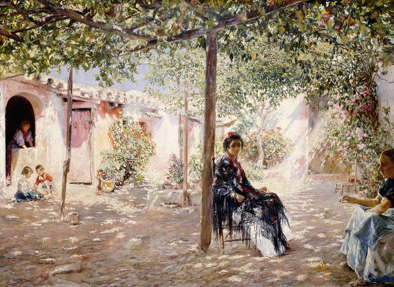 Güneşin benekli avlusunda bayanlar, by Jose Gallegos Arnosa